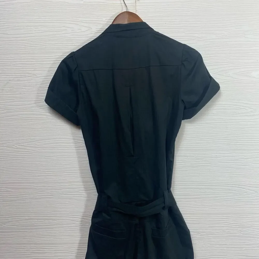 Maje Black Button Up Front Utility Romper with Belt Size 1 US S - Picture 11 of 13